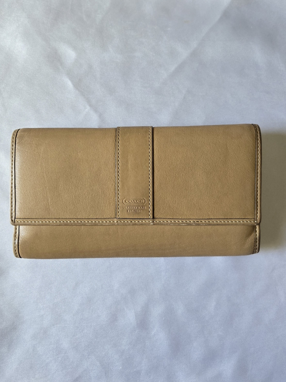 Coach Tan Leatherware Checkbook Wallet